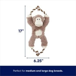 Frisco Monkey Plush With Rope Squeaky Dog Toy -Pet Dog Supplies Store 147067 PT1. AC SS1800 V1674080695