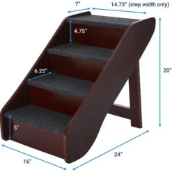 Frisco Deluxe Foldable Wooden Carpeted Cat & Dog Stairs -Pet Dog Supplies Store 156781 PT3. AC SS1800 V1569621868
