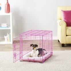 Frisco Fold & Carry Single Door Collapsible Wire Dog Crate, Pink -Pet Dog Supplies Store 160806 PT6. AC SS1800 V1561066044