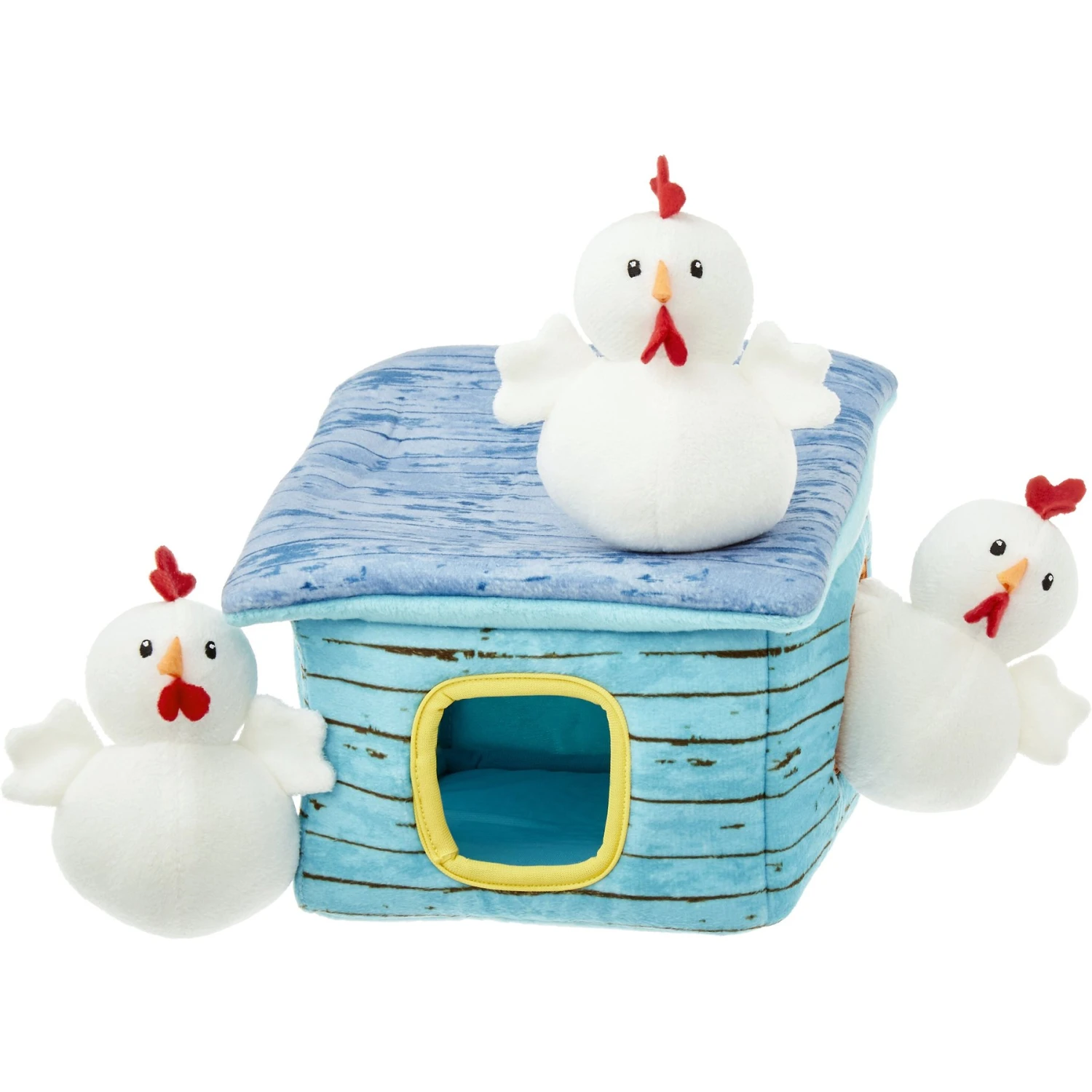 Frisco Chicken Coop Hide & Seek Puzzle Plush Squeaky Dog Toy 1 Frisco Chicken Coop Hide & Seek Puzzle Plush Squeaky Dog Toy