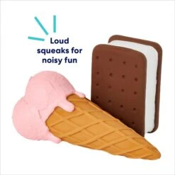 Frisco Ice Cream Sandwich & Ice Cream Cone Latex Squeaky Dog Toy -Pet Dog Supplies Store 213840 PT2. AC SS1800 V1695748351