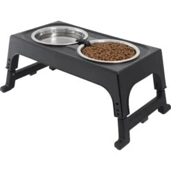 Frisco Stainless Steel Bowls With Adjustable Elevated Holder -Pet Dog Supplies Store 216015 PT2. AC SS1800 V1591020383