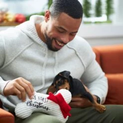 Frisco Holiday My First Christmas Bone Plush Squeaky Dog Toy -Pet Dog Supplies Store 233166 PT2. AC SS1800 V1601304755