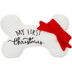 Frisco Holiday My First Christmas Bone Plush Squeaky Dog Toy -Pet Dog Supplies Store 233166 PT3. AC SS1800 V1600707130