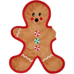 Frisco Holiday Gingerbread Man Flat Plush Squeaky Dog Toy -Pet Dog Supplies Store 233241 PT3. AC SS1800 V1600872370