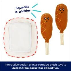 Frisco Corndog Interactive Plush Squeaky Dog Toy -Pet Dog Supplies Store 252746 PT2. AC SS1800 V1695760990