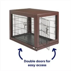 Frisco Double Door Furniture Style Dog Crate, Brown -Pet Dog Supplies Store 253033 PT3. AC SS1800 V1617644270