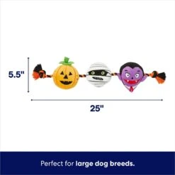 Frisco Halloween Haunted Friends Plush With Rope Squeaky Dog Toy -Pet Dog Supplies Store 270500 PT1. AC SS1800 V1689876672