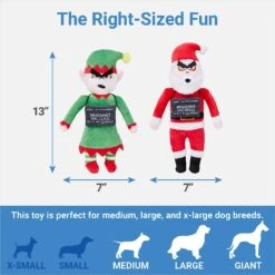 Frisco Holiday Bad Santa & Elf Plush Squeaky Dog Toy -Pet Dog Supplies Store 287223 PT1. AC SS1800 V1637705015
