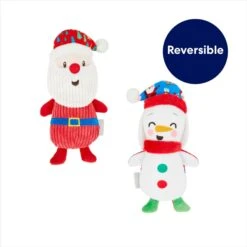 Frisco Holiday Santa & Snowman Reversible Plush Squeaky Dog Toy -Pet Dog Supplies Store 287263 PT2. AC SS1800 V1694812848