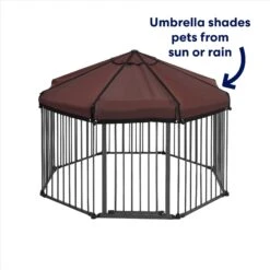 Frisco Outdoor Galvanized Steel 8-Panel Configurable Gate And Playpen With Oxford Roof -Pet Dog Supplies Store 507086 PT2. AC SS1800 V1669212042