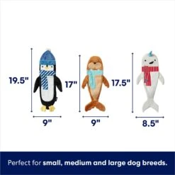 Frisco Holiday Ho Ho Ho Fetch Squeaky Tennis Ball Dog Toy & Frisco Holiday Arctic Friends Stuffing-Free Skinny Plush Squeaky Dog Toy -Pet Dog Supplies Store 986310 PT6. AC SS1800 V1698258464